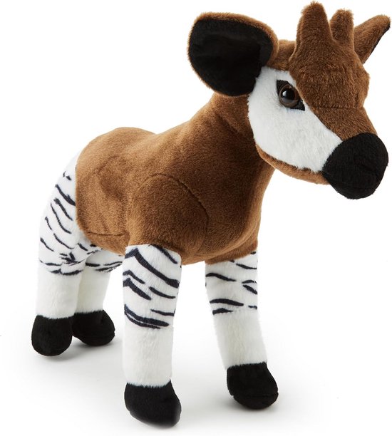 Okapi Pluche - Knuffeldier Safari - Spelen en Knuffelen - Gemaakt van Gerecycled Materiaal - 35 cm - Okapi