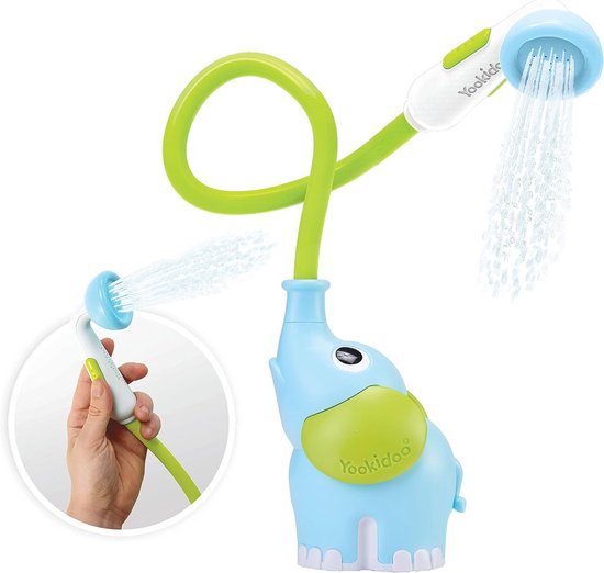 Olifant Handdouche - Babydouche Speelgoed - Badplezier Bevorderen - Zachte Waterdoorstroming - 10 x 10 x 10 cm - Blauw