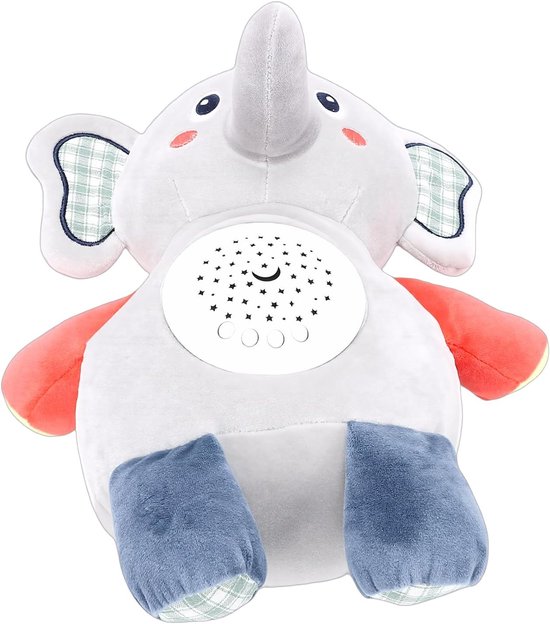 Olifant Knuffel - Baby Speelgoed - Slaaphulp Baby - Met Muziek en Licht - 37 x 21 x 13 cm