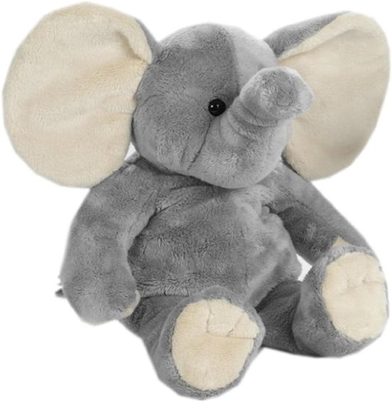 Olifant Knuffel - Pluche Dier - Kinderkamer Decoratie - Grappig Design - 35 cm - Grijs