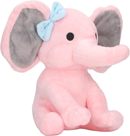 Olifant Knuffel - Pluche Olifant Pop - Decoratie en Kussen - Zacht PP Katoen - 25 cm - Rozeachtig