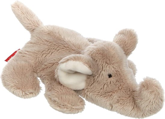 Olifant Knuffel - Pluche Olifantje - Onderweg Knuffelen - Handzaam Formaat - 16 cm - Grijs