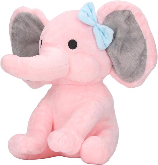 Olifant Knuffel - Pluche Pop - Decoratie en Comfort - Zacht PP-katoen - 25 cm - Roze