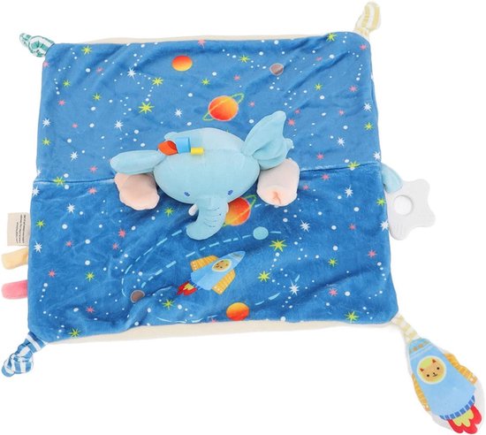 Olifant Knuffeldeken - Veiligheidsdeken Baby - Hand Oog Coördinatie - Zacht en Knuffelbaar - 45 x 45 cm - Grijs