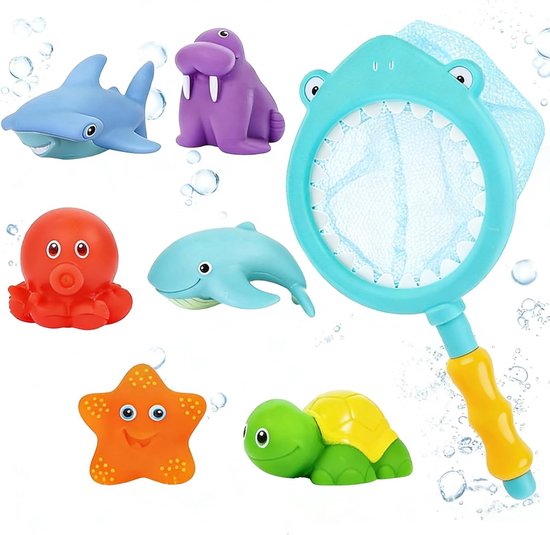 OLOEY 7 stuks set ongegaten schimmelproof baby douche speelgoed 1-4 jaar oud kinderen spray water speelgoed - zwembad badkamer universeel van Merkloos