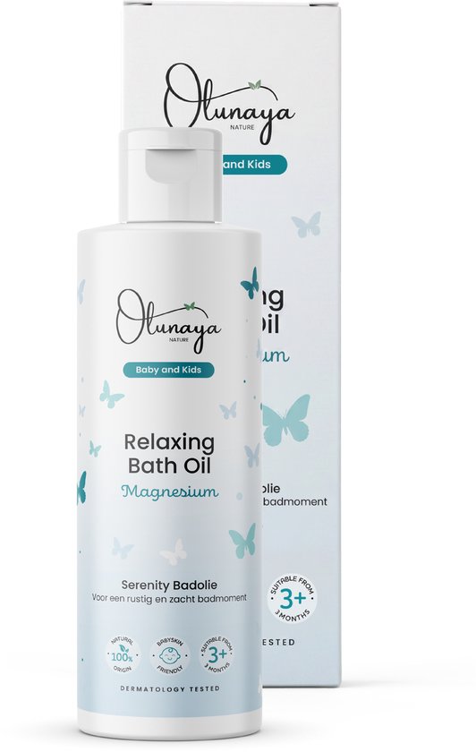 Olunaya Serenity - Baby Badolie met Magnesium - 100% Natuurlijke Ingrediënten - Relaxing badolie- 120 ml