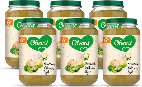 Olvarit 6m00 broccoli kalkoen rijst 6x200g