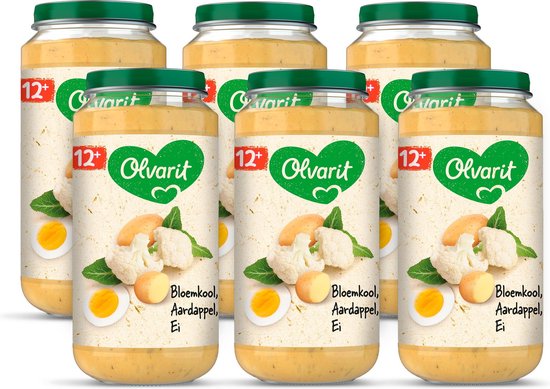Olvarit Babymaaltijd 12+ Maanden – Bloemkool Aardappel Ei – 6 x 250g van Olvarit