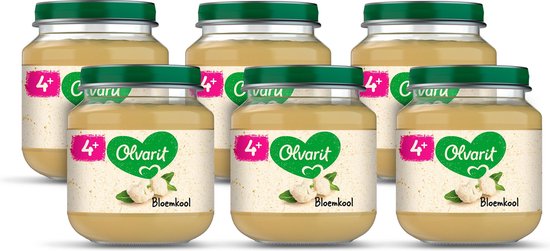 Olvarit Babymaaltijd 4+ Maanden – Bloemkool – 6 x 125g van Olvarit