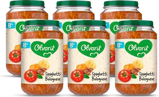 Olvarit Babymaaltijd 8+ Maanden – Spaghetti Bolognese – 6 x 200g van Olvarit