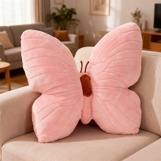 Omgoods - Vlinderkussen 40 cm, Knuffel- en Decoratiekussen voor Kinderen