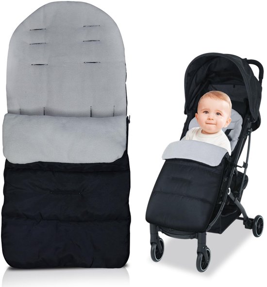 Omgoods- Wintervoetenzak Waterdicht - Voetenzak Kinderwagen - Buggy Voetenzak - Universele Babyvoetenzak - Ritssluiting - 88 x 40 cm - Babyslaapzak