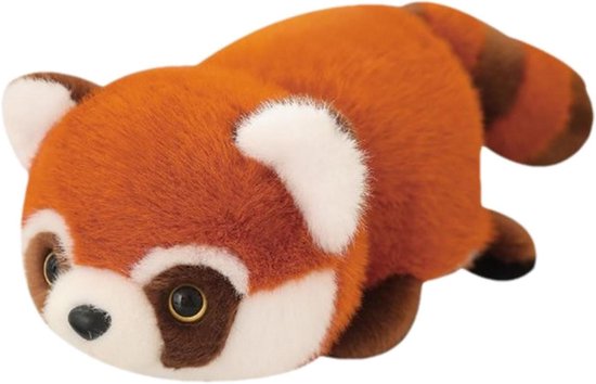 Omkeerbaar Pluche Dier - Dubbelzijdig Panda - Decoratie Kamer - Zachte Vulling - 35 cm - Rood