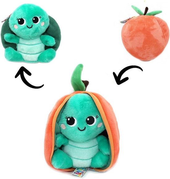 Omkeerbare Knuffel - Schildpad Visserij - Spelen en Knuffelen - 2-in-1 Design - 18 x 10 x 17 cm