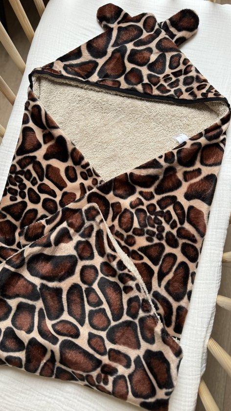 Omslagdoek | Giraffeprint | Comfykids | Comfortabel | Badstof | Zacht | Uniek | Oeko-TEX van Merkloos