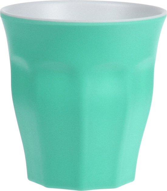 Onbreekbare kunststof/melamine groene drinkbeker 9 x 8.7 cm voor outdoor/camping/picknick/strand van Benkerts.