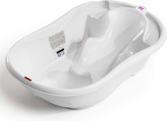 Onda Evolution - Ergonomisch ontworpen babybadje met antislipzitje voor baby's van 0-12 maanden - wit van OKBaby