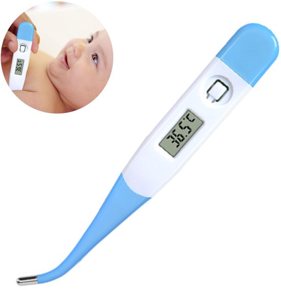 Oneay Digitale okselthermometer, Celsius en Fahrenheit (twee weergaven), zachte punt, orale lichaamstemperatuuruitgang, thermometer voor volwassenen en kinderen