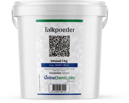 Online chemicaliën Talkpoeder 1 Kilogram - Talkpoeder Volwassenen - Huidverzorging voor hem en haar - talkpoeder ongeparfumeerd - Talk poeder kopen onbewerkt van Online Chemikaliën
