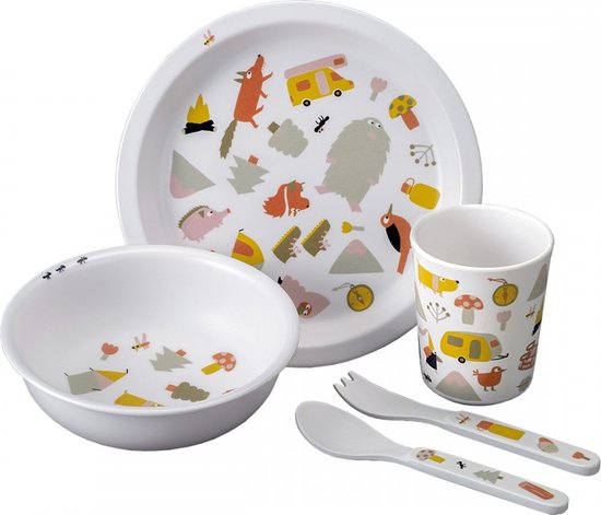 ontbijtset 5 dlg Bosdieren in giftbox van Jollein