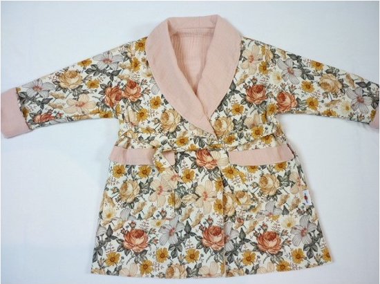 Oogappel Bohemian Tricot Baby Meisje Badjas Babybadjas Maat 86 -Roze van Oogappel.