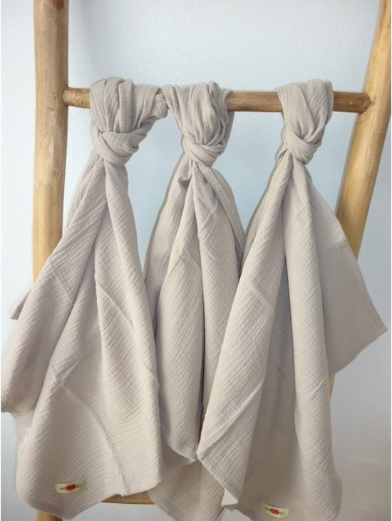 Oogappel Hydrofiele Doek Multipack - 3 stuks - 65x65 cm-Grijs van Oogappel.