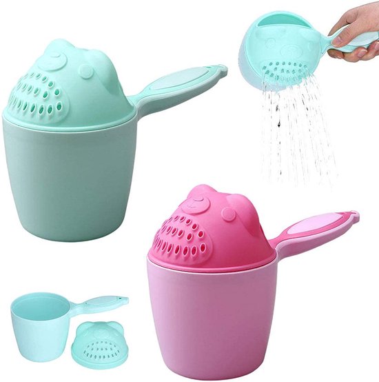 Oogspoelbeker - Spoelbekers - Peuters - Draagbaar - Kinderen - Badkamer - Waterbeker - Bescherming - Haarwasbekers - Spoel - 2 stuks - Gieter - Geschikt voor - Spoelbeker - Allecto