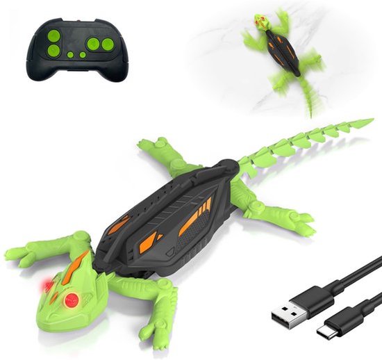 Op afstand bestuurbare muurklimmende gekko - Muurklimmende hagedis voor kinderen - Muurkruipende gekko, ideaal als verjaardagscadeau - Voor jongens van 3-8 jaar - Leuk en origineel speelgoed voor meisjes en jongens (groen) van Merkloos