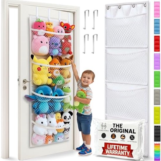 Opberg voor knuffeldieren - Over deur organizer voor speelgoed en babyaccessoires van Merkloos