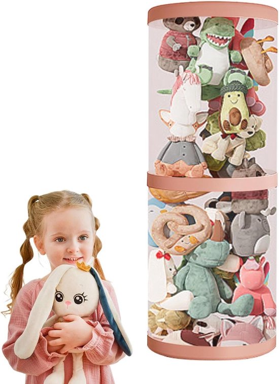 Opbergbuis Knuffels - Speelgoed Organizer - Ruimte Besparen - Meerlaags Ontwerp - 27 cm Hoog - Wit