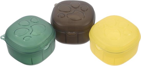 Opbergdoos Fopspeen - Speendoosje Baby - Fopspeen Hygiënisch Houden - Speels Kattenpoot Design - 3 Stuks 7 cm - Multi