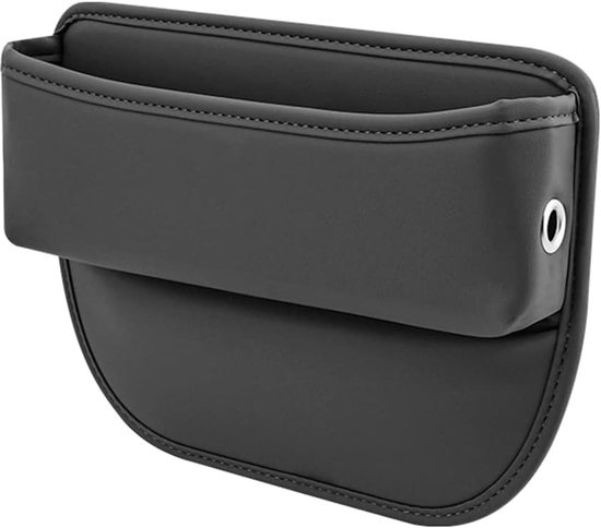 Opbergdoos voor autostoelen, autostoelhouder, opbergbox, middenconsole, auto-accessoires, voorstoelen, zijvak, autostoel, leren opbergtas voor kleine spullen, mobiele telefoons (zwart) van Merkloos