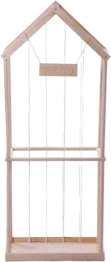 Opbergrek Knuffeldieren - Knuffel Organizer - Speelgoed Opbergen - Ruimtebesparend Verticaal - 150x58x32cm - Houtkleur