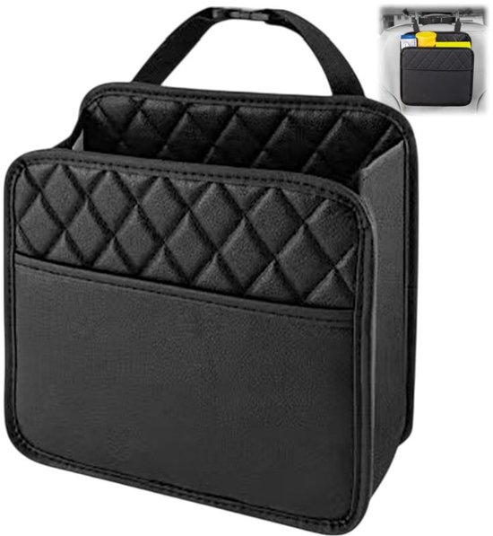 Opbergtas voor de achterkant van de autostoel - opbergtas voor de achterbank - opbergbox - opbergtas - autoaccessoires - universeel voor auto's - geschikt voor autodecoratie - opbergruimte - zwart - 25*8*25 cm