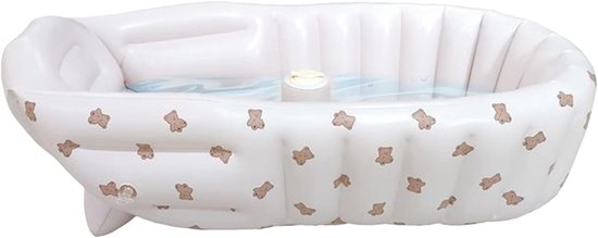 Opblaasbaar babybad - Draagbaar badje - Babyhygiëne thuis - Antislip en veilig - 90 x 55 cm - Beer