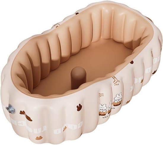Opblaasbaar babybad met rugleuning en antislip, draagbaar voor kinderen en peuters, inclusief luchtpomp, perfect voor reizen en thuisgebruik, comfortabel en veilig (roze)