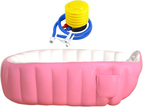 Opblaasbaar Babybad,Opblaasbaar Peuterbad voor Douche met Voetpomp | Antislip Opvouwbaar Babybad Voor Binnenhuis Badkamer Buiten Vakantie