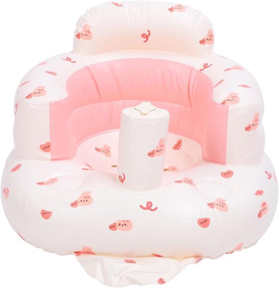Opblaasbaar Babyzitje - Baby Sofa Rugsteunstoel - Baby Leren Zitten - Ingebouwde Luchtpomp - 22x18x9 cm - Blauw
