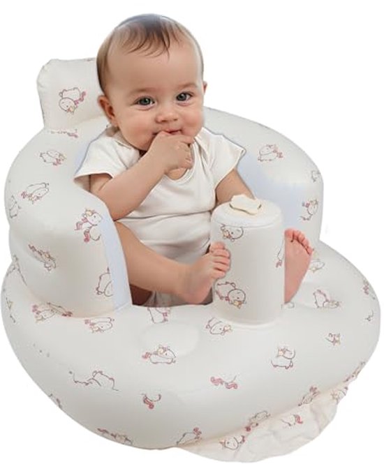 Opblaasbaar babyzitje met ingebouwde pomp voor baby's van 3 maanden - Comfortabele en veilige babystoel van Merkloos