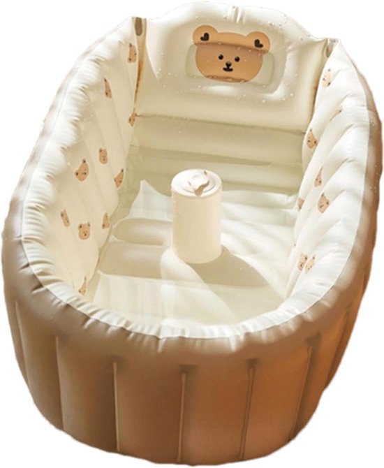 Opblaasbaar badje voor peuters – Draagbaar babybadje met ingebouwde luchtpomp – Opvouwbaar ontwerp voor eenvoudig opbergen – Perfect voor pasgeborenen en baby's