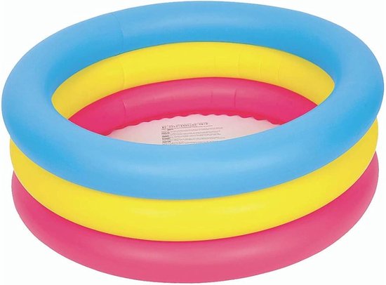 Opblaasbaar Kinderbad - Zomer Zwembadje - Afkoelen in de tuin - 3 Luchtkamers - 76x25 cm - Multicolor