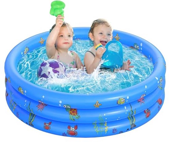 Opblaasbaar kinderbadje 100 x 35 cm - Rond babyzwembad voor buiten