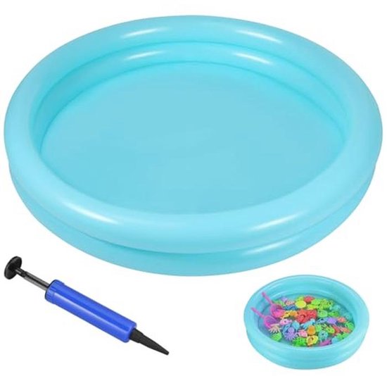 Opblaasbaar kinderbadje, 60 cm, zomerspeelgoed, klein zwembad voor buiten, opblaasbaar, voor binnen en buiten van Merkloos