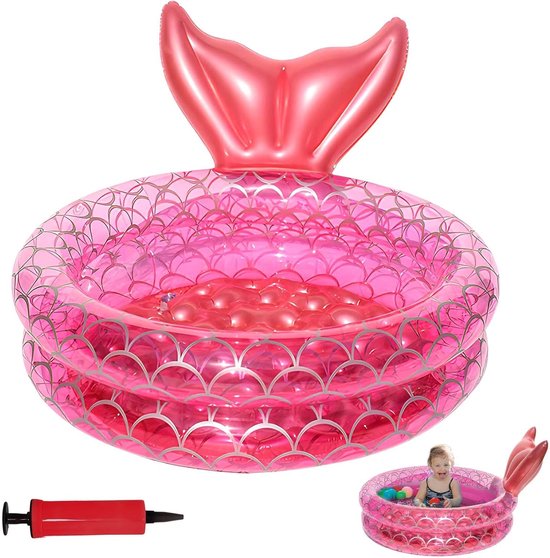 Opblaasbaar kinderbadje 90 x 25 cm - Zeemeermin design
