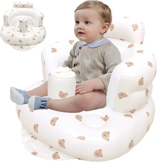 Opblaasbaar kinderzitje - opblaasbare kinderbadstoel - babyzitjekussen - draagbare opblaasbare kinderstoel - babytrainingsstoel - babytoiletartikelen - geschikt voor kinderen vanaf 3 maanden van Merkloos