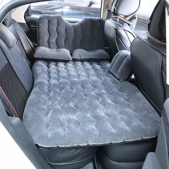 Opblaasbaar matras voor auto, achterbank, met pomp, reismatras, voor rust, slaap, campinguitstapjes, zwart. van Soopat
