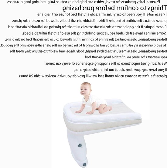 Opblaasbaar peuter vliegtuigbed voor comfortabele reizen van JetKids