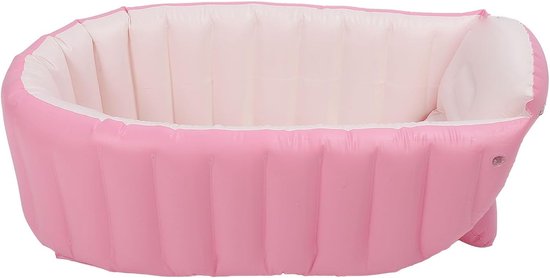 Opblaasbaar Peuterbad - Kinderbadje Babybad - Veilig Baden - Inclusief Luchtpomp - 28x23x8 cm - Roze