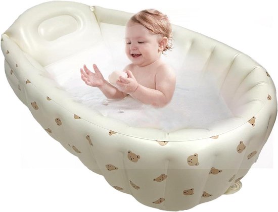 Opblaasbaar peuterbad - Kinderbadje zwembad - Veilig baden - Snel op te zetten - 90x55x30cm - Blauw