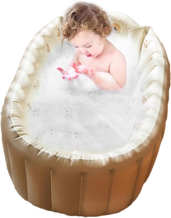 Opblaasbaar peuterbad - Kinderzwembadje - Badtijd plezier - Inclusief rugsteun - 90x55x30cm